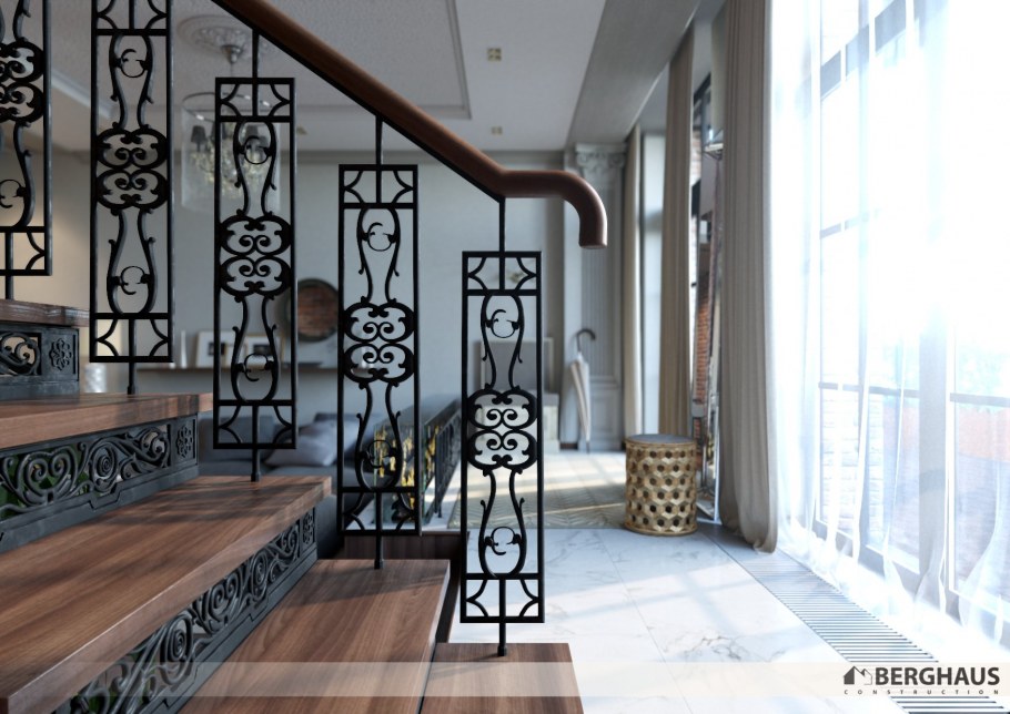 Винтовая лестница в стиле арт деко