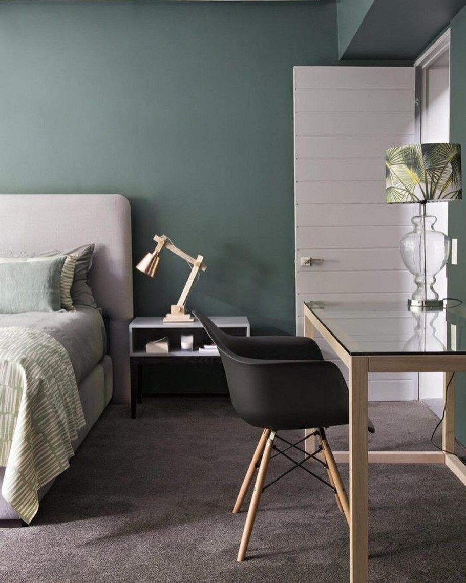 Сочетание бордового и зеленого в интерьере