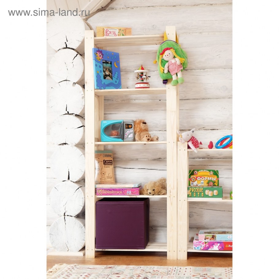 Стеллаж деревянный "Альфа-мини", 64×28×118см