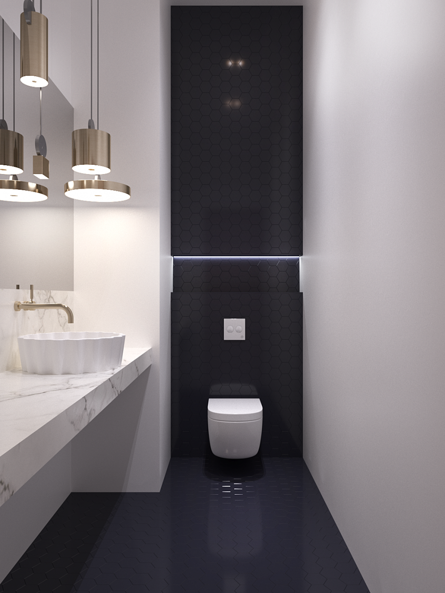 Туалет серо белый