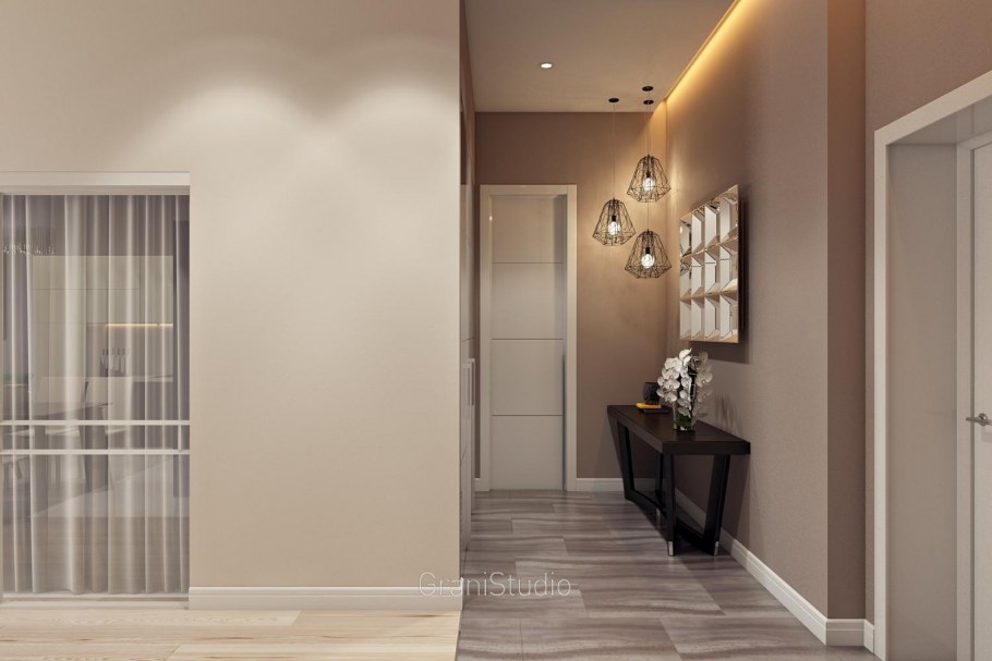 Белый кирпич в интерьере прихожей