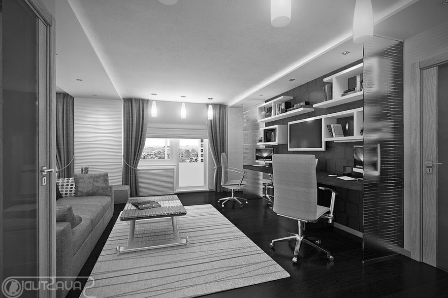 Гостиная спальня кабинет в одной комнате