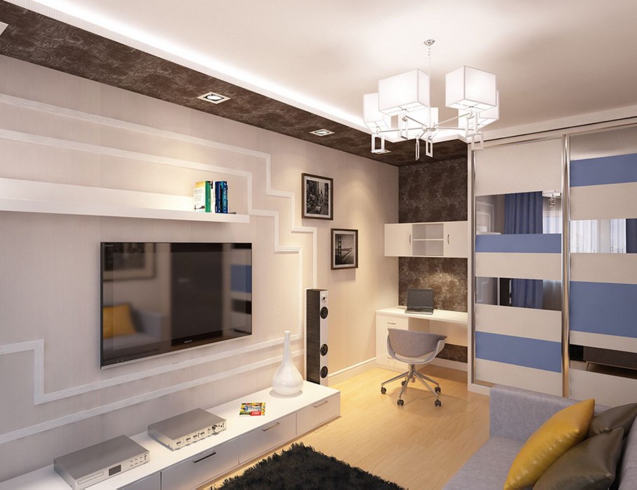 Рабочая зона в гостиной