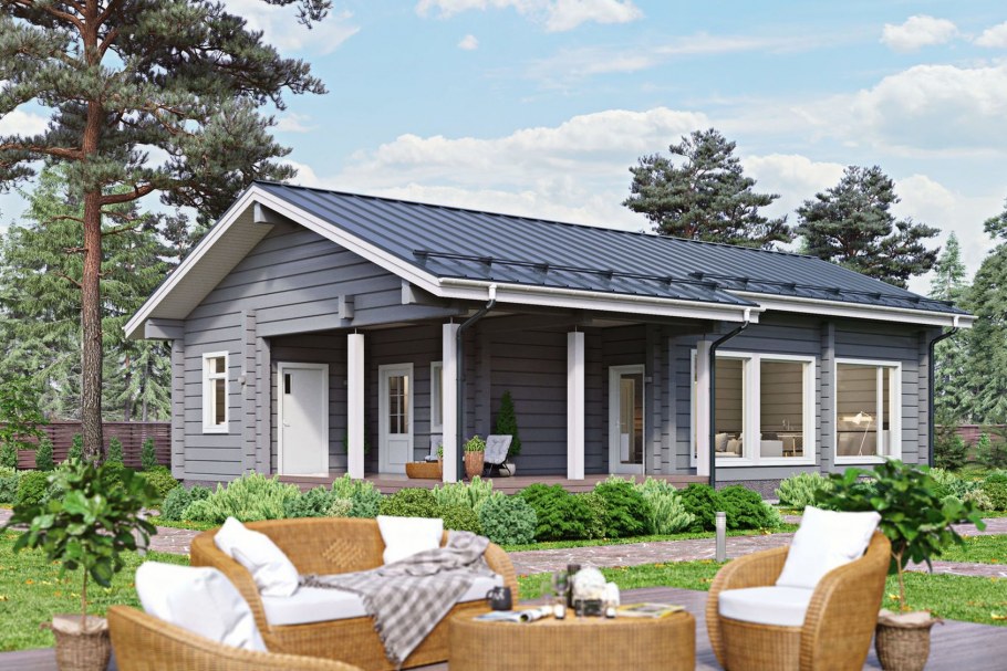 Одноэтажный дом из клееного бруса до 80 кв.м