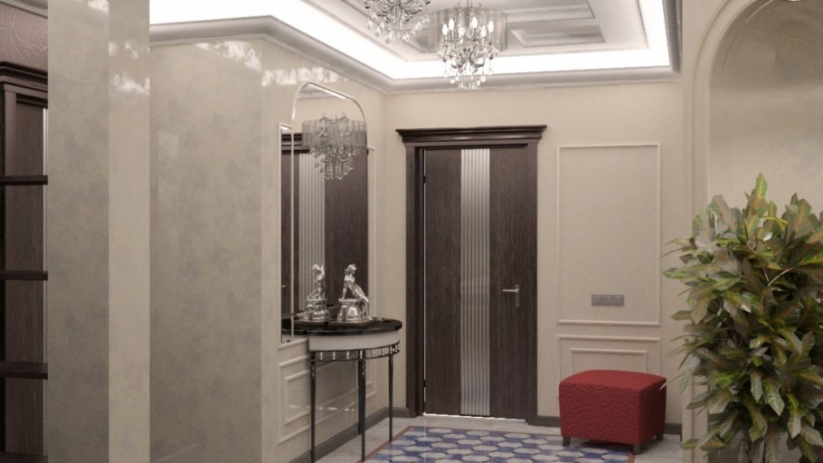 Прихожая в жемчужных тонах