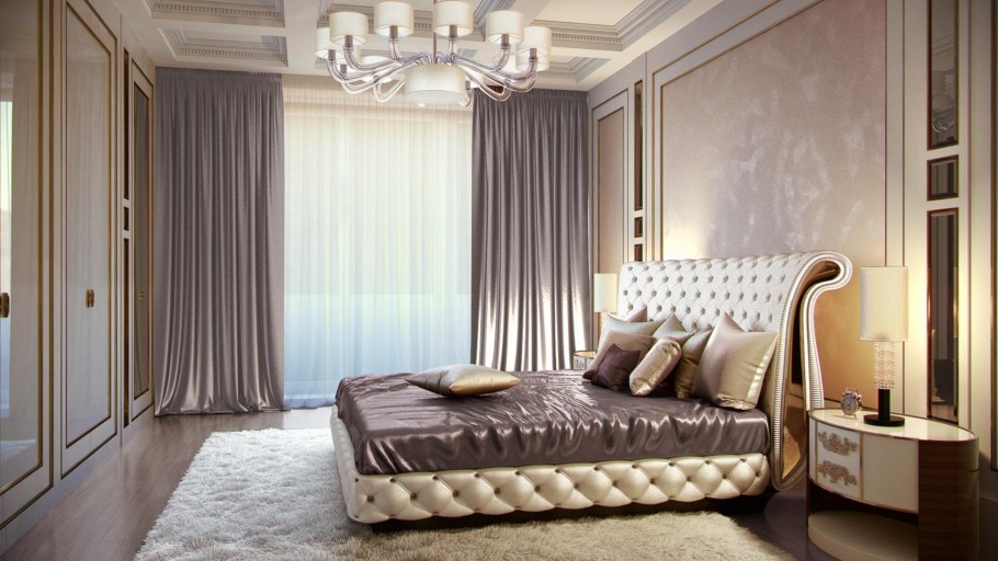 Венецианская штукатурка в спальне