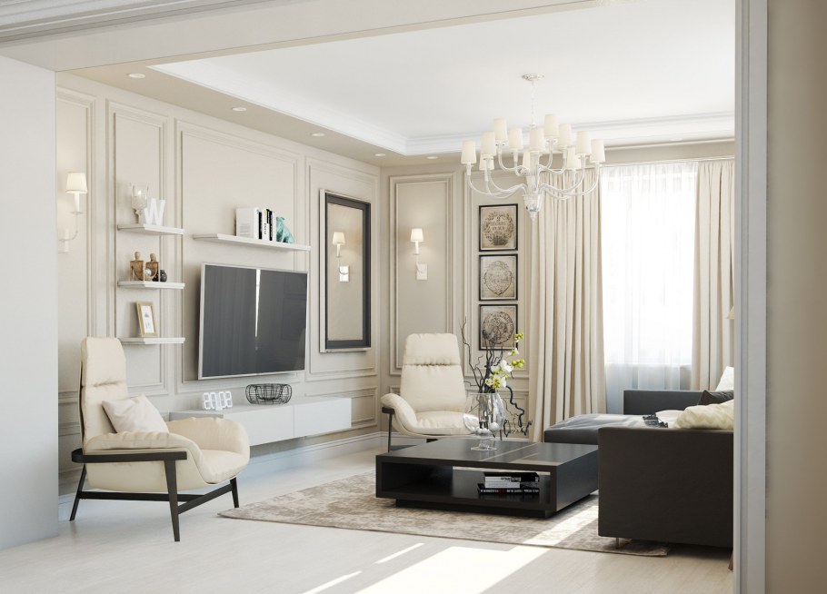 Комната в помпезном классическом стиле