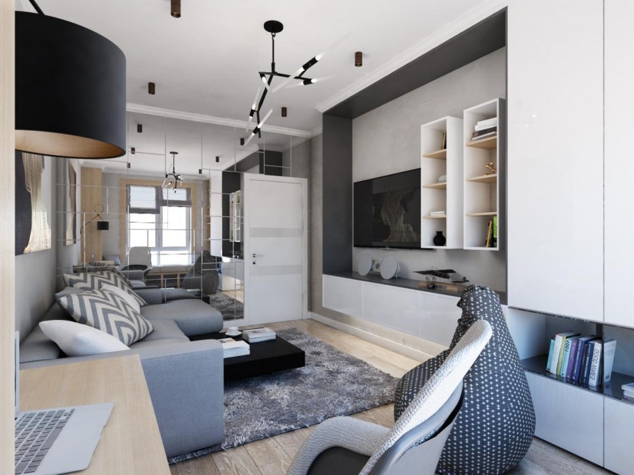 Молодой человек в квартире студии