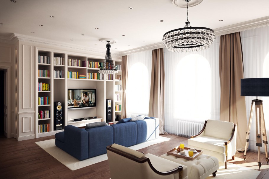 Небольшая гостиная в американском стиле