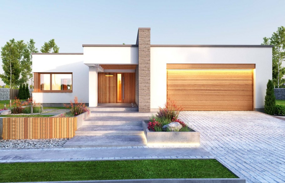 Одноэтажные дома с плоской крышей