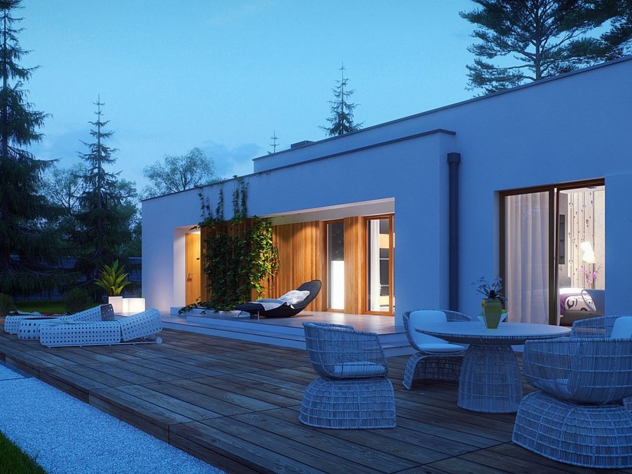 Современные проекты одноэтажных домов в современном стиле