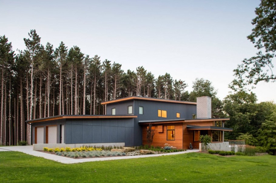 Загородный дом с плоской кровлей