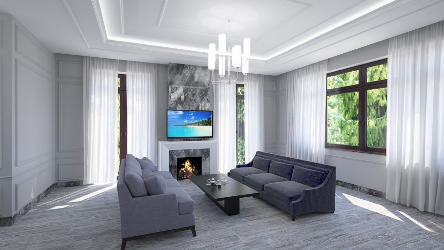 Интерьер гостиной в классическом стиле