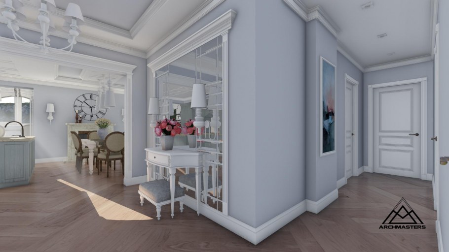 Декор в американской классики на белом фоне