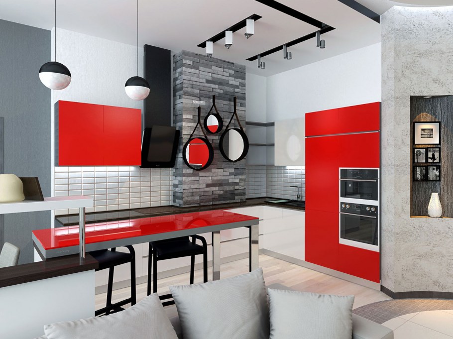 Коллаж по студии в стиле Хай-тек