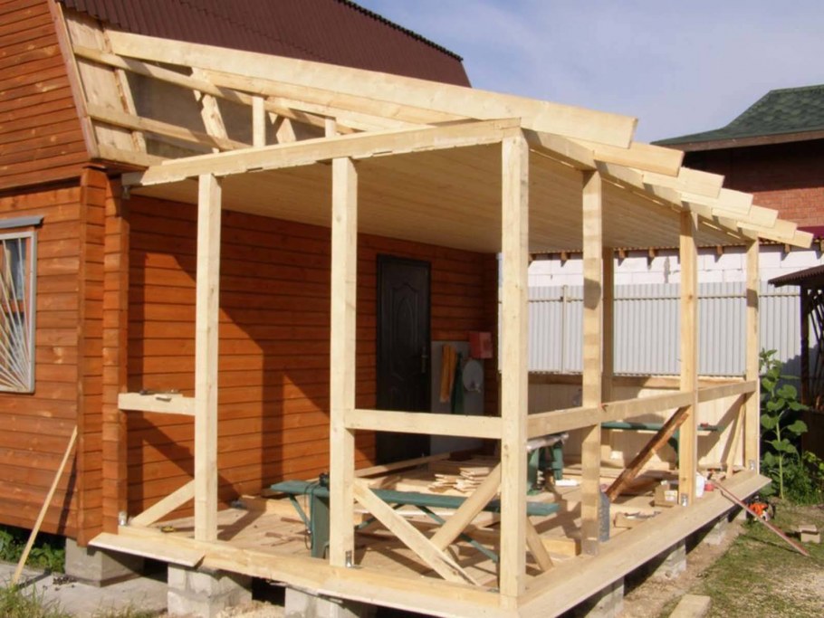 Каркасная веранда к дому