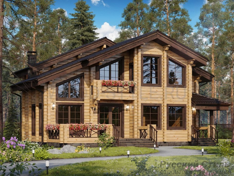 Проекты домов Шале из клееного бруса