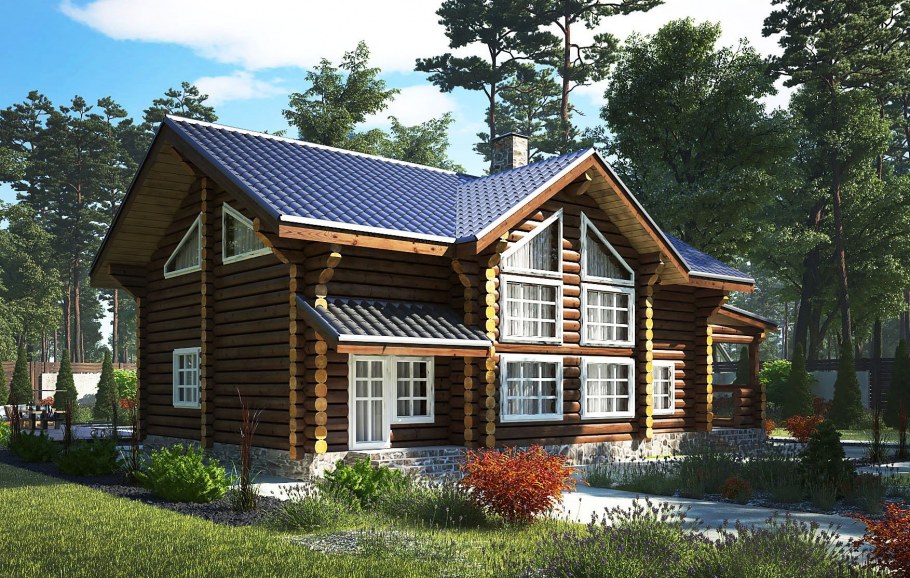 Дом из оцилиндрованного бревна