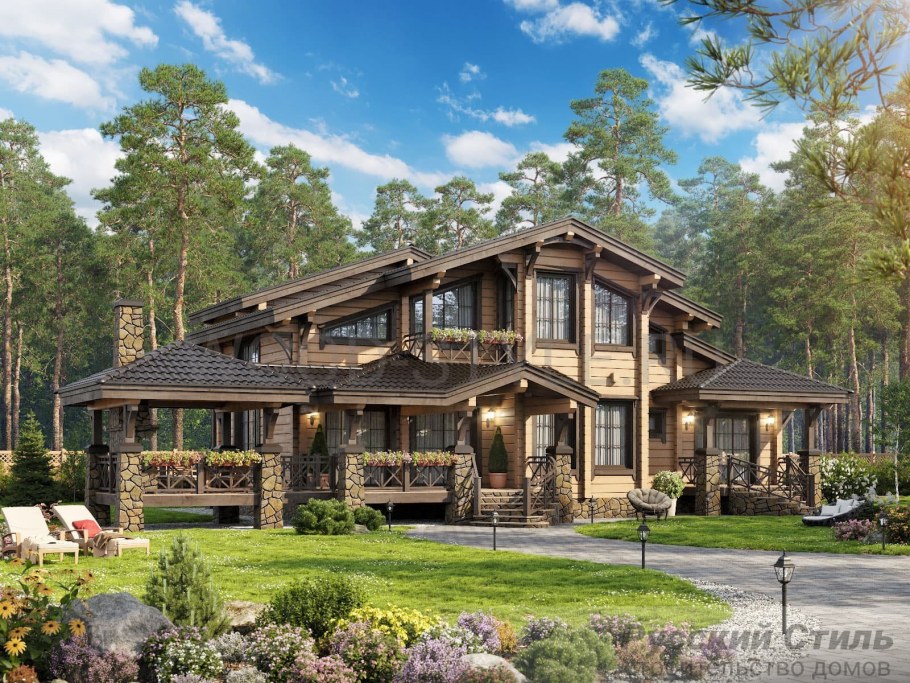 Дом Шале из клееного бруса