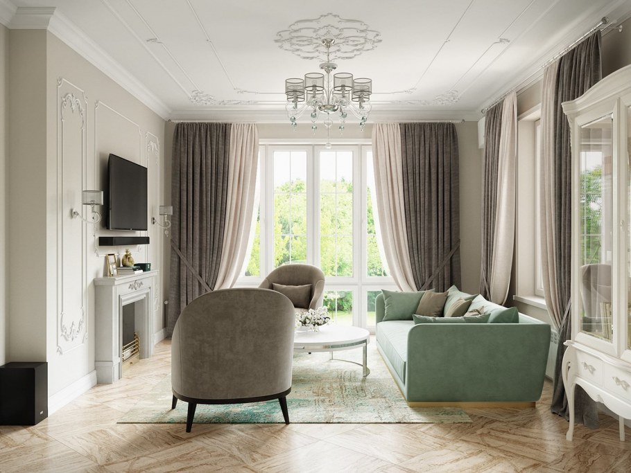 Шторы Неоклассика в гостиную