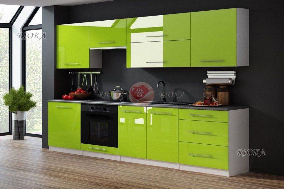 Кухня Модерн 2200, лайм глянец