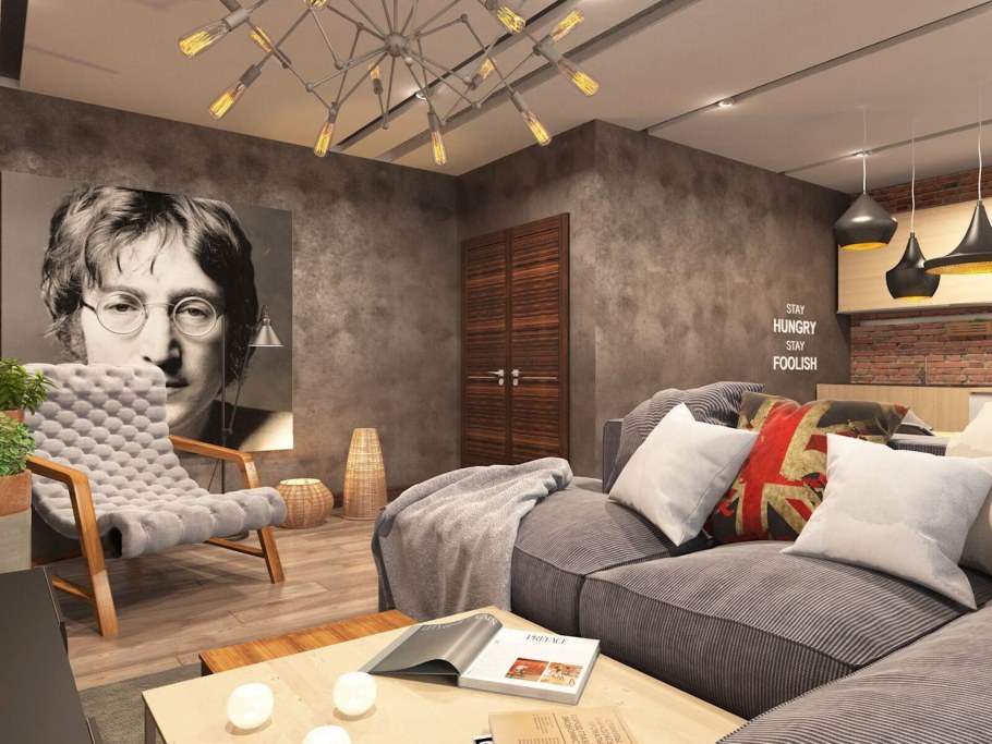 Квартира в стиле лофт дизайн трехкомнатной квартиры