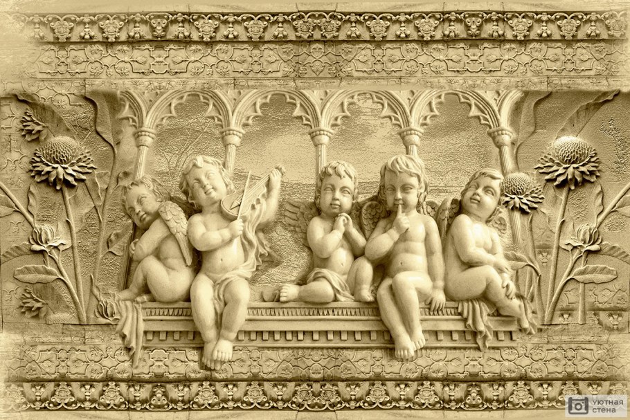 Фреска с ангелочками на стену