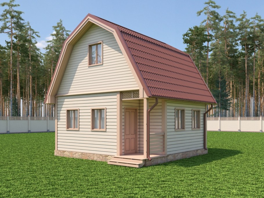 Каркасный дачный дом 6х6 под ключ