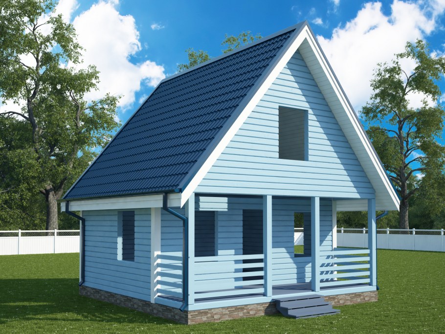 Каркасный дачный дом