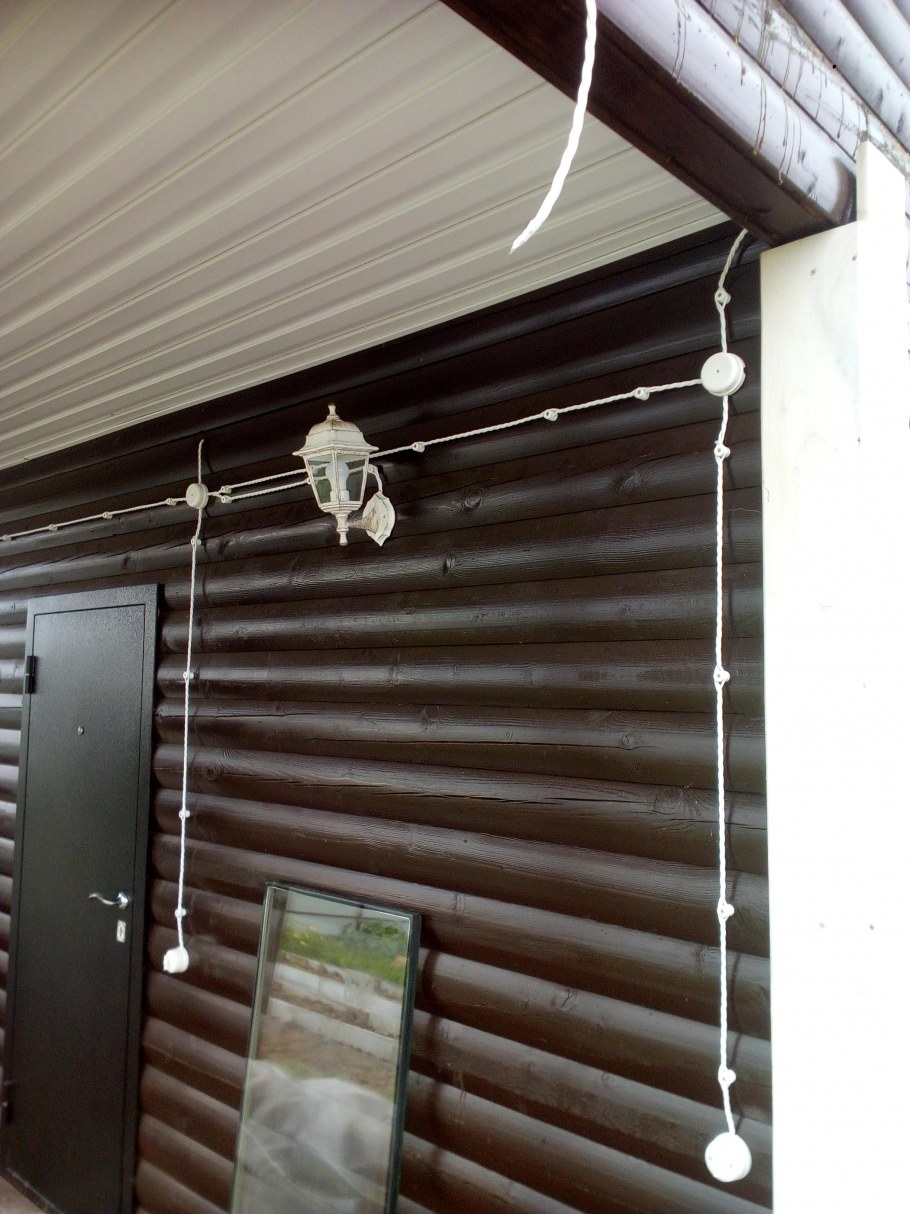 Электропроводка в стиле ретро в деревянном доме