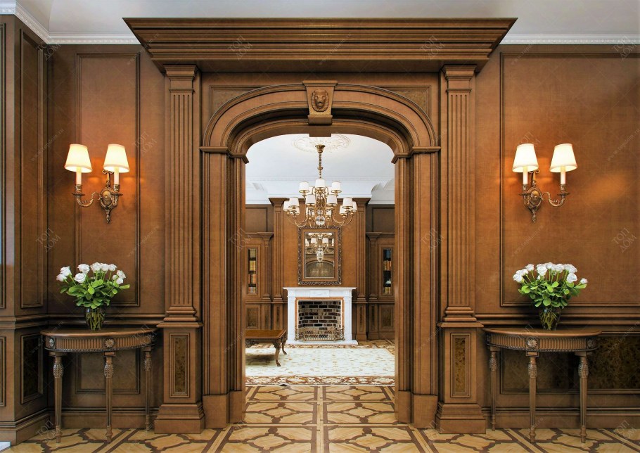 Деревянные колонны и арки