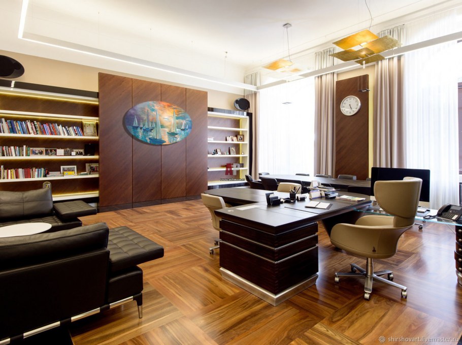 Интерьер офиса в эко стиле