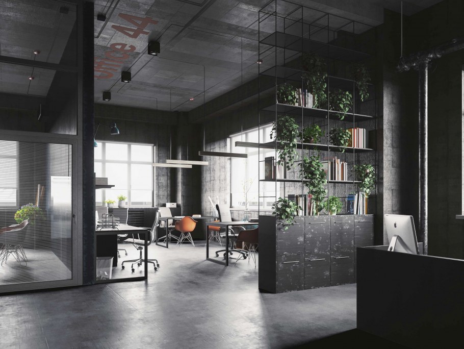 Кабинет в стиле лофт