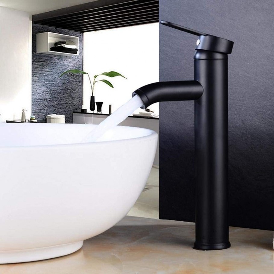 Кран для раковины черный матовый