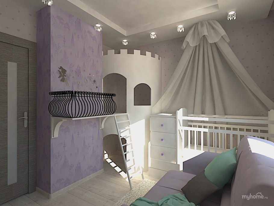 Комната в бежевых тонах с яркими акцентами