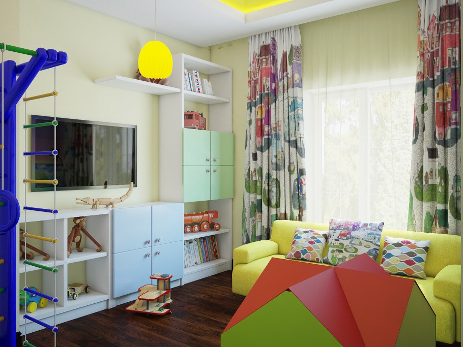 Совмещение детской и спальни