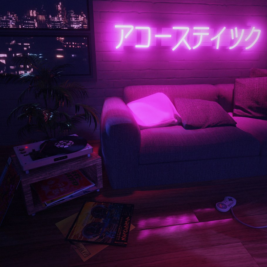 Комната в неоновом стиле