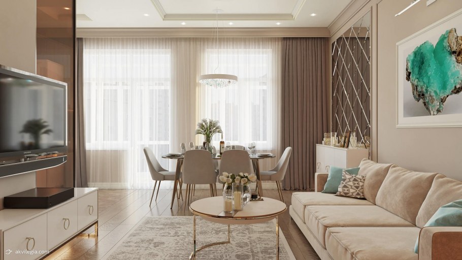 Интерьер однокомнатной квартиры