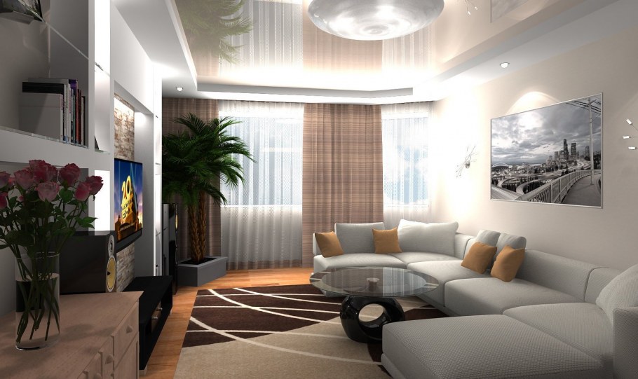 Интерьеры квартир трехкомнатных