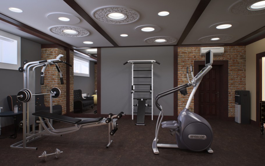 Спортзал в цокольном этаже
