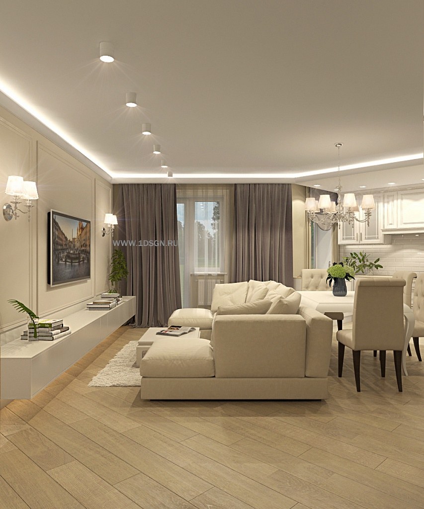 Дизайнерские проекты гостиной