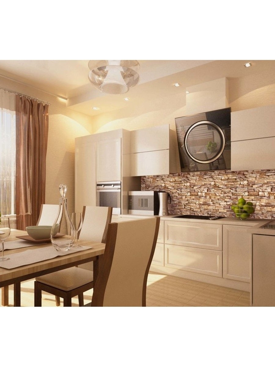 Кухня гостиная в светлых тонах