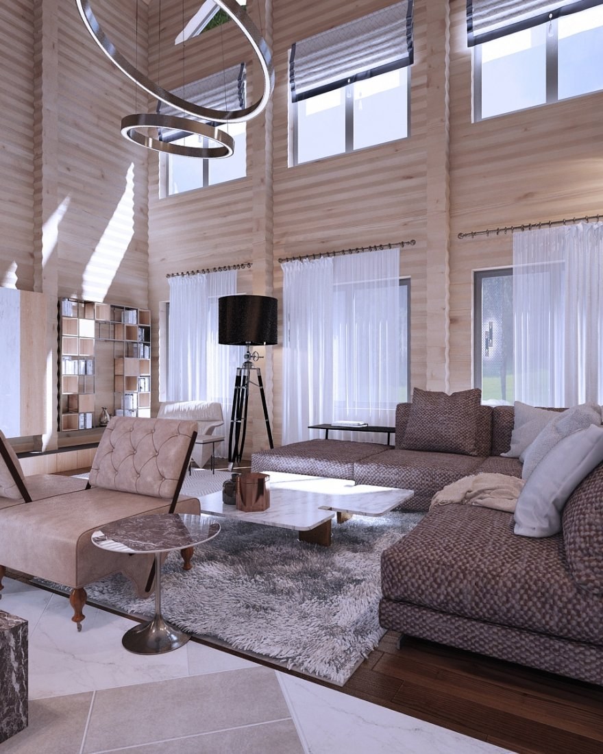 Гостиная с двойным светом