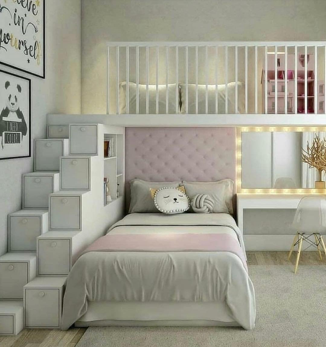 комната для девочки подростка с кроватью