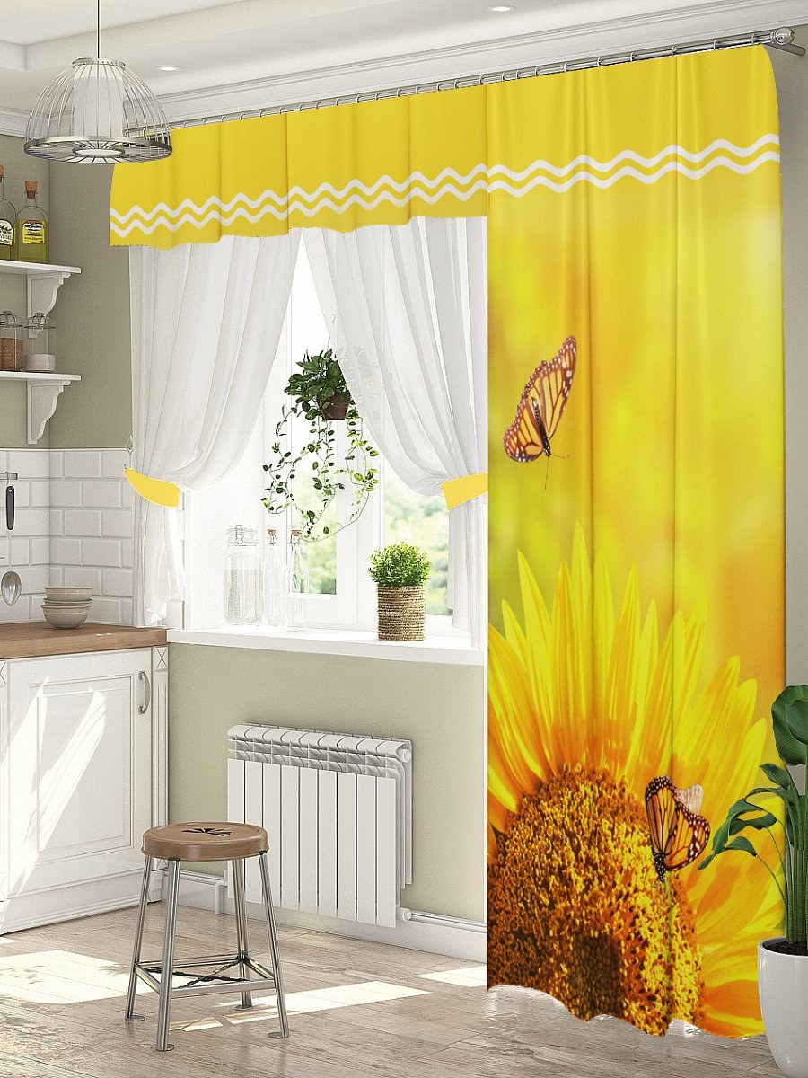 Зеленые шторы на люверсах