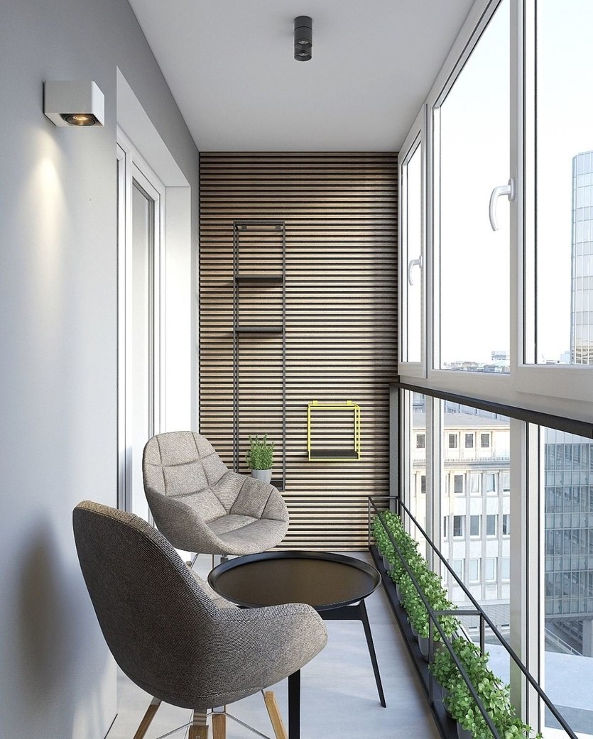 Стильная отделка балкона