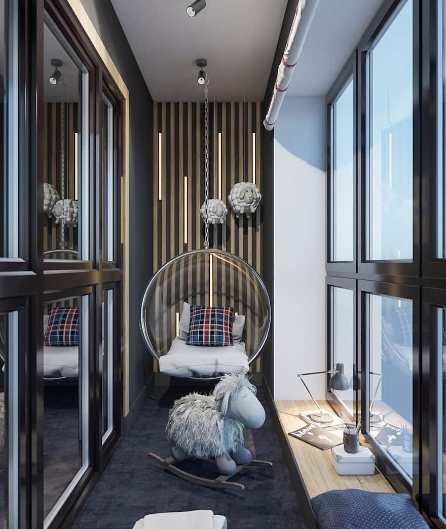 Шторы на панорамный балкон