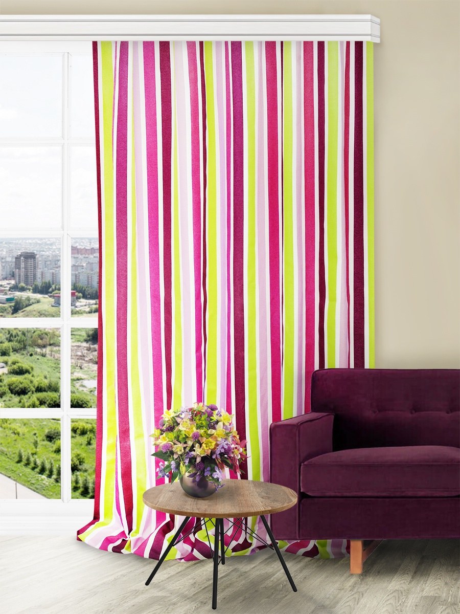 Шторы в полоску для гостиной