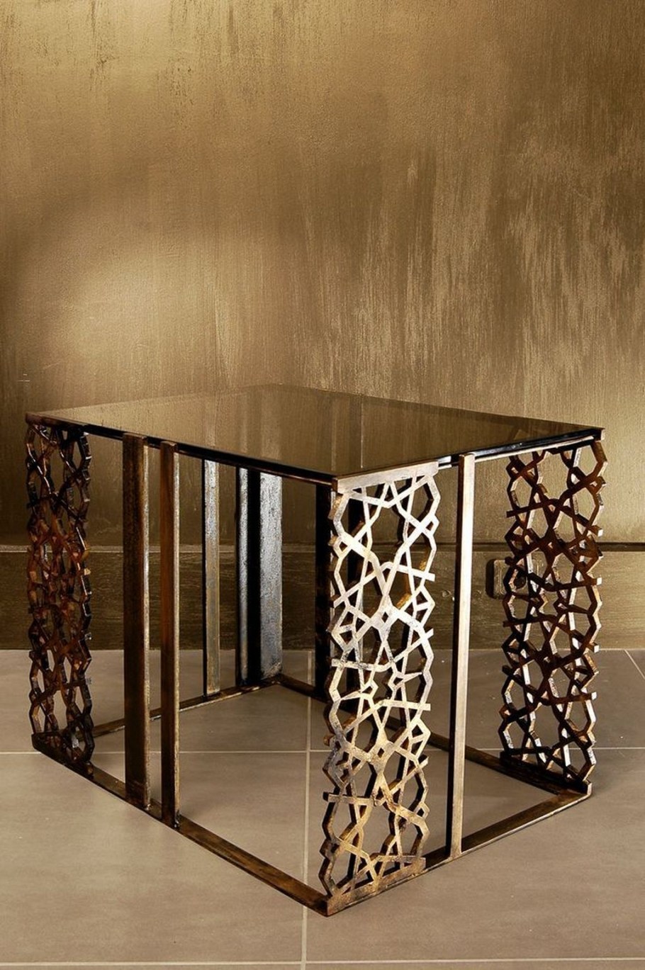 Loft стекло металл столик лофт журнальный