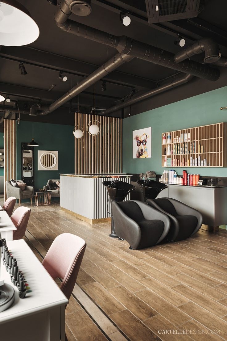 Интерьер салона красоты в стиле лофт
